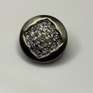 Petite Ginger Snap 12mm: Antique Gold Toned with White Crystal Center